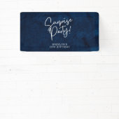Surprise Birthday Party Navy Blue Waterverf Spandoek (Insitu)