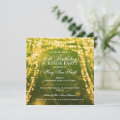 Surprise Birthday Party String Lights Gold Kaart (Staand voorkant)
