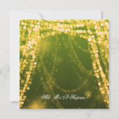 Surprise Birthday Party String Lights Gold Kaart (Achterkant)