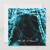 Surprise Birthday Party String Lights Turquoise Kaart (Achterkant)