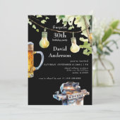 Surprise Black 30th BBQ Birthday Invitation (Debout devant)