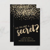 Surprise Black Gold Glitter Birthday Kaart (Voorkant / Achterkant)