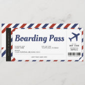 Surprise Boarding Pass Airplane Gift Ticket Kaart (Voorkant / Achterkant)