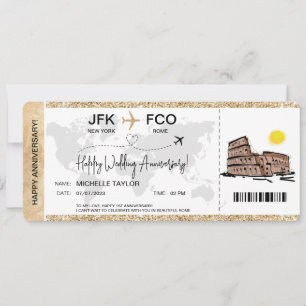 Surprise Boarding Pass Trip Jubileum Kaart