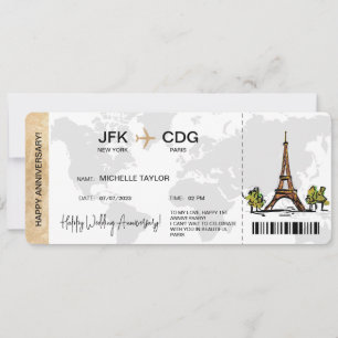 Surprise Boarding Pass Trip Ticket Destination Kaart
