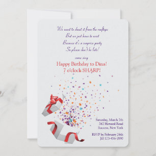Surprise Box Birthday Party Invitation Kaart