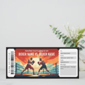 Surprise Boxing Match Ticket Cadeaubon Kaart (Staand voorkant)