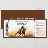 Surprise Bull Rodeo Ticket Cadeaubon Kaart (Voorkant / Achterkant)