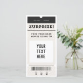 Surprise ! Carte d'embarquement de billets texte p (Debout devant)
