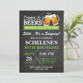 Surprise Cheers and Beers 30th Birthday Invitation (Debout devant)