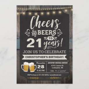 Surprise Cheers and Beers Invitation 21e anniversa