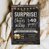 Surprise Cheers and Beers Invitation 40e anniversa