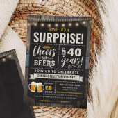 Surprise Cheers and Beers Invitation 40e anniversa