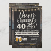 Surprise Cheers and Beers Invitation 40e anniversa (Devant / Derrière)