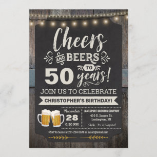 Surprise Cheers and Beers Invitation 50e anniversa