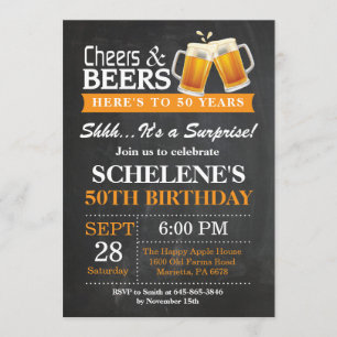 Surprise Cheers and Beers Invitation 50e anniversa