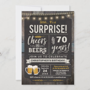 Surprise Cheers and Beers Invitation 70e anniversa
