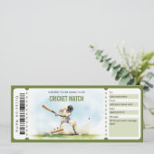 Surprise Cricket Match Ticket Cadeaubon Kaart (Staand voorkant)