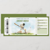 Surprise Cricket Match Ticket Cadeaubon Kaart (Voorkant / Achterkant)