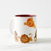 "Surprise ! !" Cute caricature Lions Mug (Devant gauche)