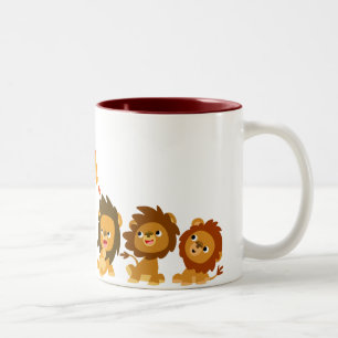 "Surprise ! !" Cute caricature Lions Mug