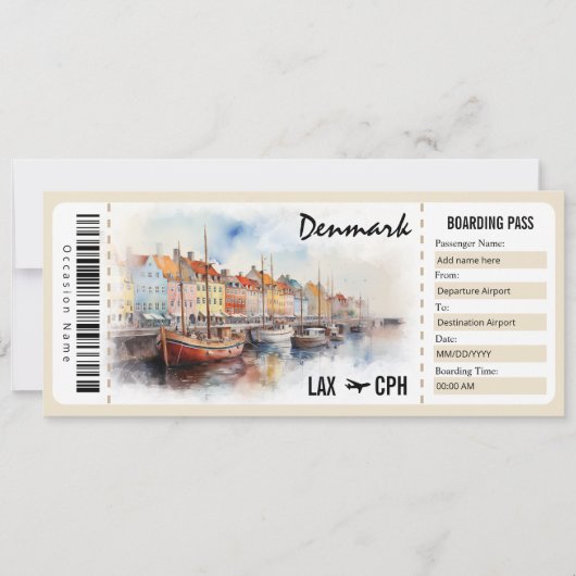 Surprise Danemark Carte d'embarquement Certificat (Devant)