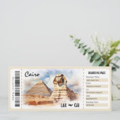 Surprise Egypte Boarding Pass Cadeaubon Kaart (Staand voorkant)