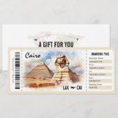 Surprise Egypte Boarding Pass Cadeaubon Kaart (Voorkant / Achterkant)
