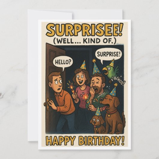Surprise ! (Eh bien... Type de) - Drôle carte d'an (Devant)