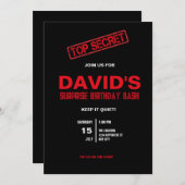 Surprise fête d'anniversaire pour lui Invitation (Devant / Derrière)