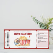 Surprise Film Nachtticket Sjabloon Kaart (Staand voorkant)