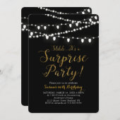 Surprise Gold 60e anniversaire de fête Invitation (Devant / Derrière)