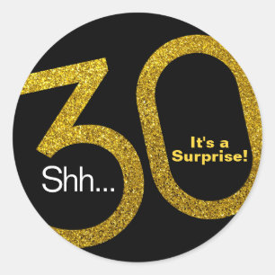 Surprise Gold Glitter 30 Sticker