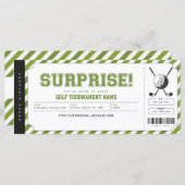 Surprise Golf Tournament Personalized Gift Ticket (Voorkant / Achterkant)