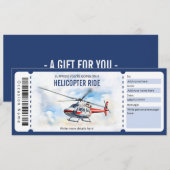 Surprise Helikopter Ride Ticket Sjabloon Kaart (Voorkant / Achterkant)