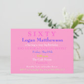Surprise Hot Pink 60th Birthday Invitation (Debout devant)