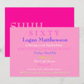 Surprise Hot Pink 60th Birthday Invitation (Devant / Derrière)