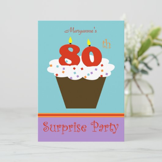 Surprise Invitation de fête de 80e anniversaire (Debout devant)