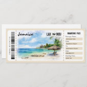 Surprise Jamaica Boarding Pass Cadeaubon Kaart (Voorkant / Achterkant)