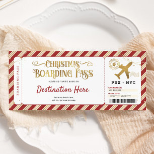 Surprise Kerst Vlucht Boarding Pass Cadeaubon  Kaart