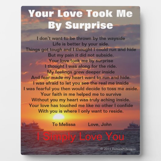 Surprise Love Poem Ocean EASEL Fotoplaat (Voorkant)