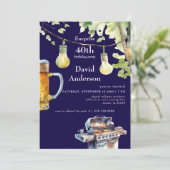 Surprise Navy 40th BBQ Birthday Invitation (Debout devant)