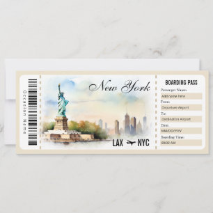 Surprise New York Boarding Pass Cadeaubon Kaart