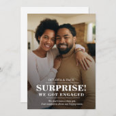 Surprise Nous sommes engagés dans le Faire-part ph (Devant / Derrière)