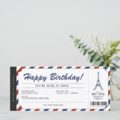 Surprise Paris Trip boarding Pass Vacation Ticket (Staand voorkant)
