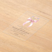SURPRISE PARTY 70e verjaardag Roze Bow Wildflower Acryl Uitnodigingen (Laagn)