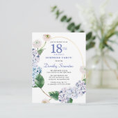 Surprise Party Hydrangea Roos 18e verjaardag Briefkaart (Staand voorkant)