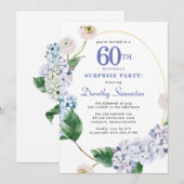 Surprise Party Hydrangea Roos 60e Verjaardag Kaart (Voorkant / Achterkant)