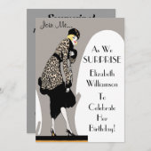 Surprise Party ! Invitations Art Déco Élégantes (Devant / Derrière)