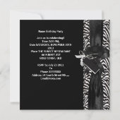 Surprise Party Zebra Black White bow Afbeelding Kaart (Achterkant)